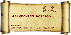 Stefanovics Kelemen névjegykártya